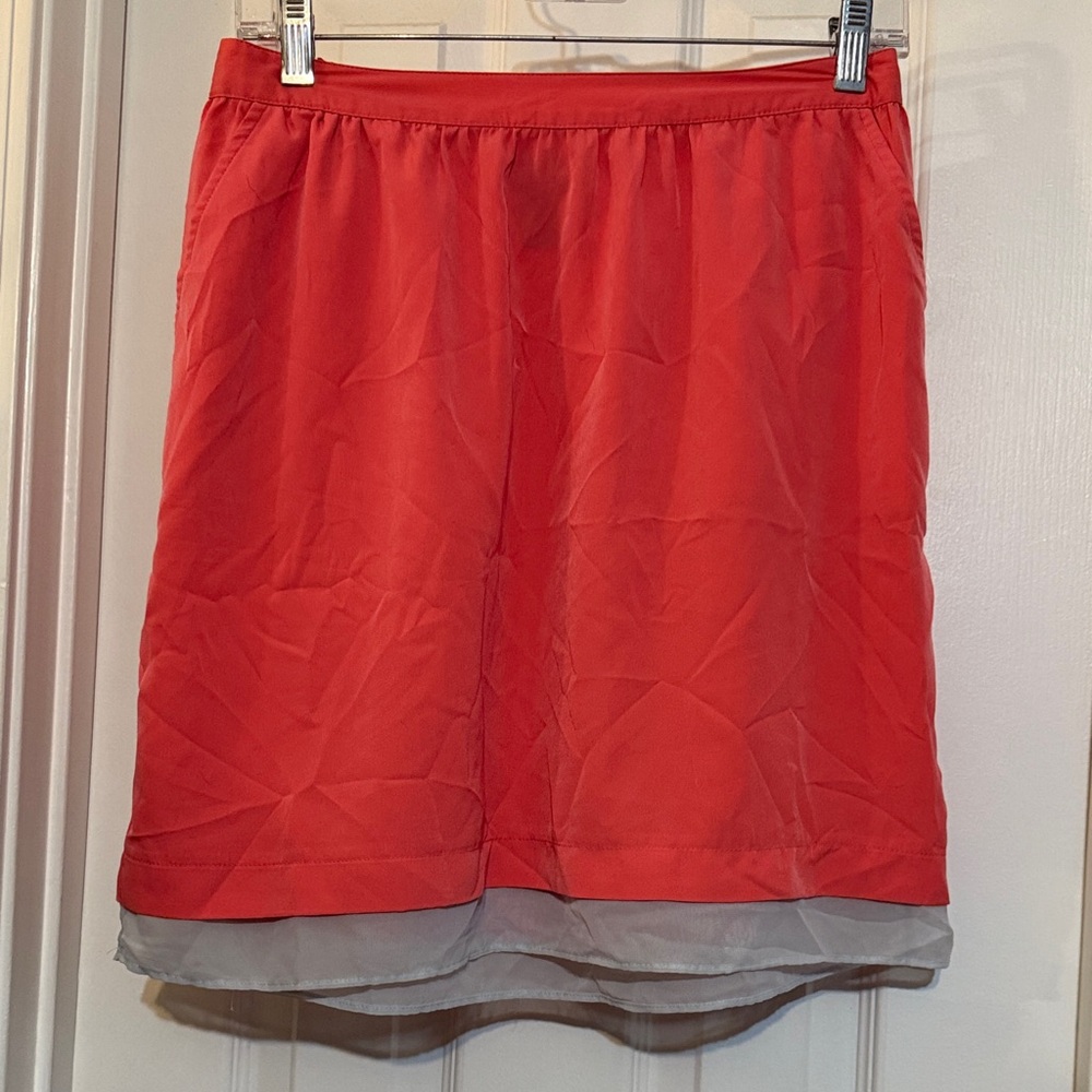 Target Red Mini Skirt with Gray Hem